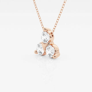 1.0 TCW Round Moissanite Diamond Three Stone Pandant Necklace - violetjewels