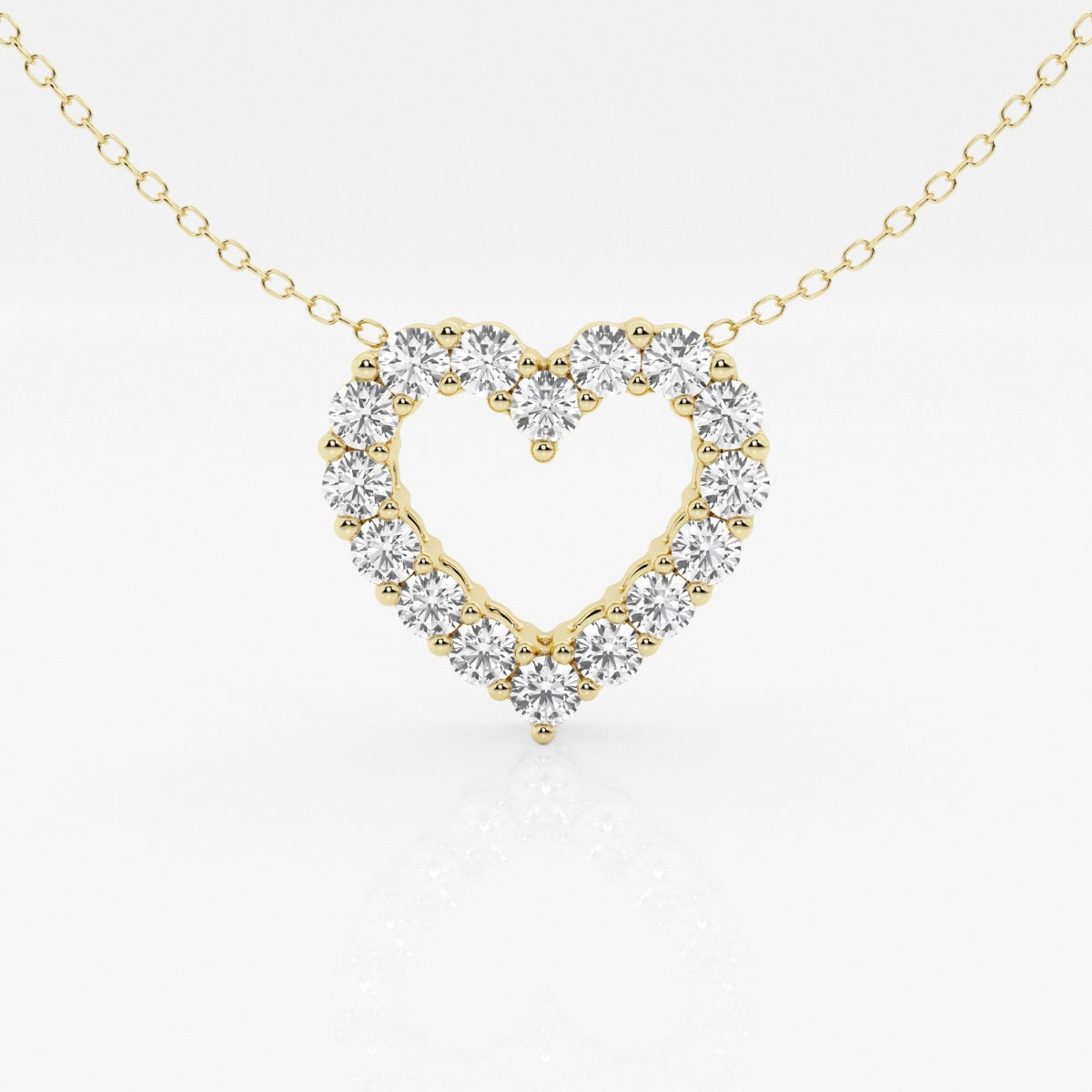 1.0 TCW Round Moissanite Diamond Heart Pendant Necklace - violetjewels