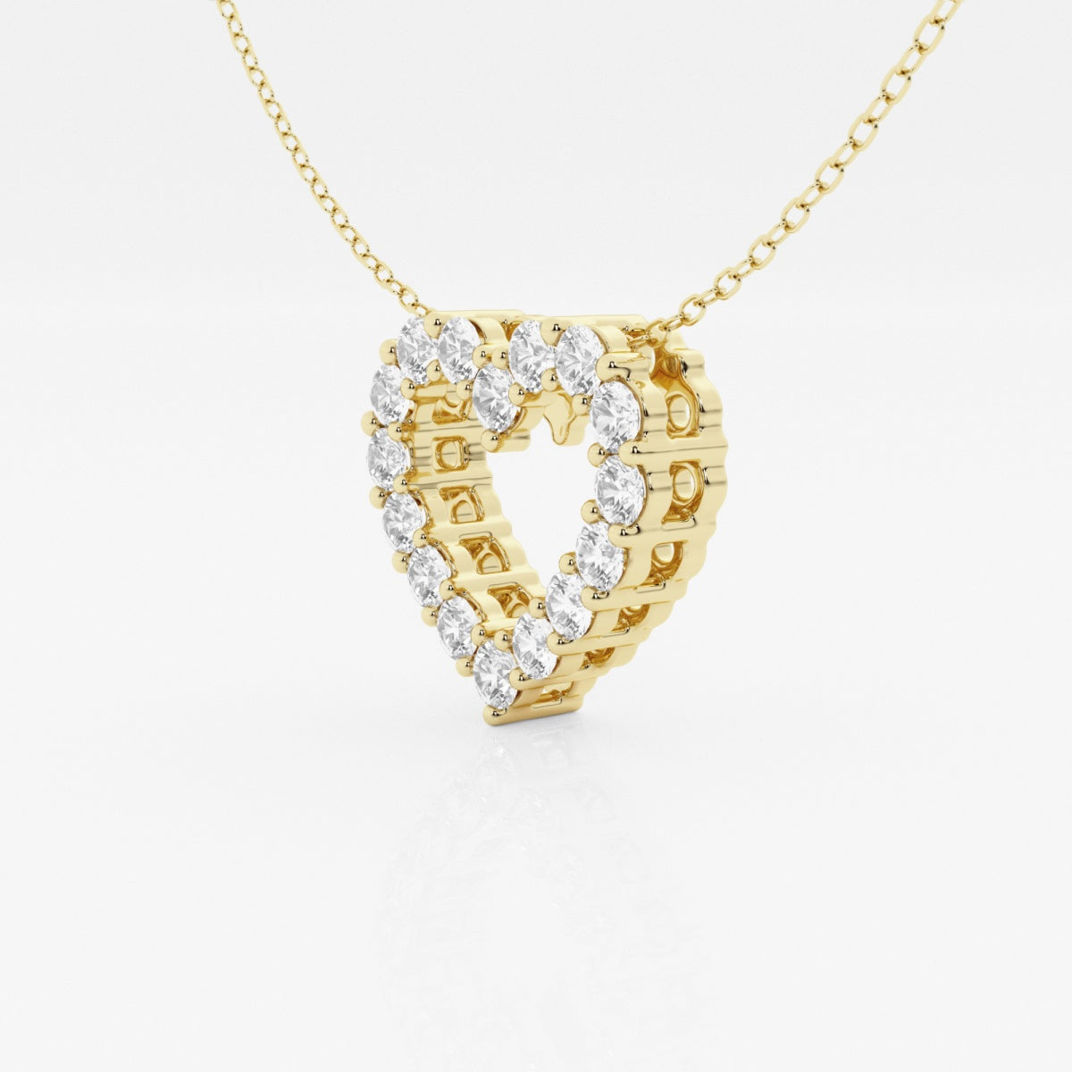 1.0 TCW Round Moissanite Diamond Heart Pendant Necklace - violetjewels