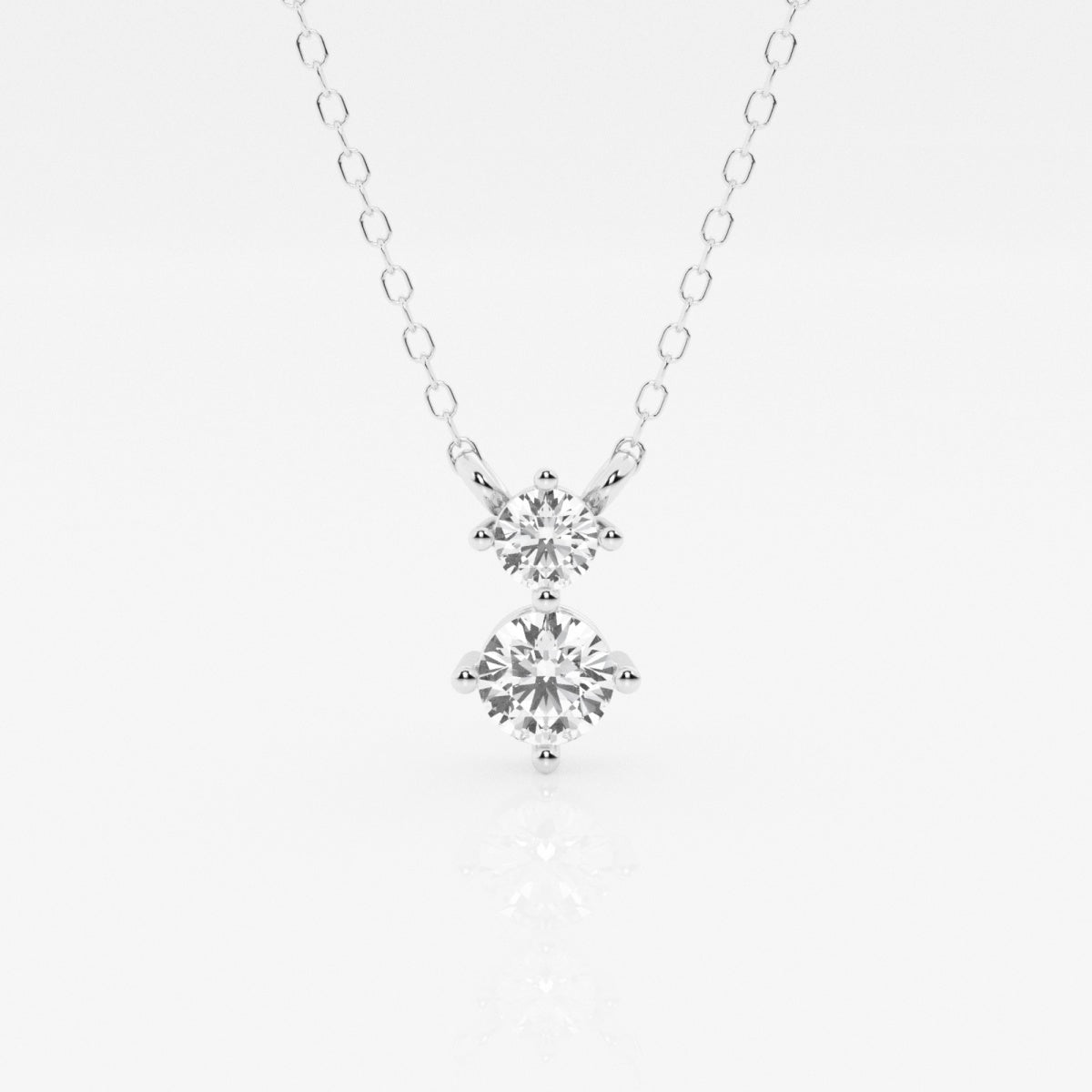 1.0 TCW Round Moissanite Diamond Two Stone Necklace - violetjewels