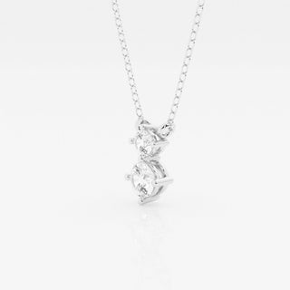 1.0 TCW Round Moissanite Diamond Two Stone Necklace - violetjewels