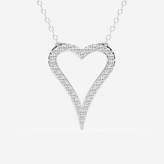 0.25 TCW Round Moissanite Diamond Heart Pandant Necklace - violetjewels