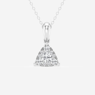 0.50 TCW Round Moissanite Diamond Triangle Cluster Necklace - violetjewels