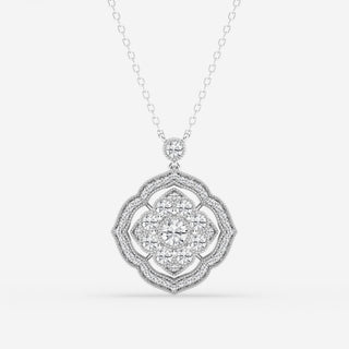 1.02 TCW Round Moissanite Diamond Cross Necklace - violetjewels