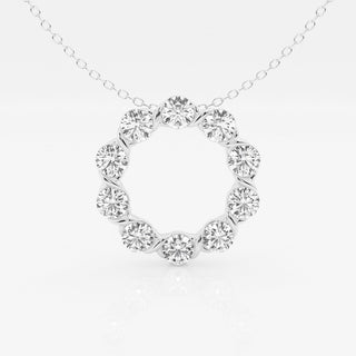 2.0 TCW Round Moissanite Diamond Circle Pendant Necklace - violetjewels