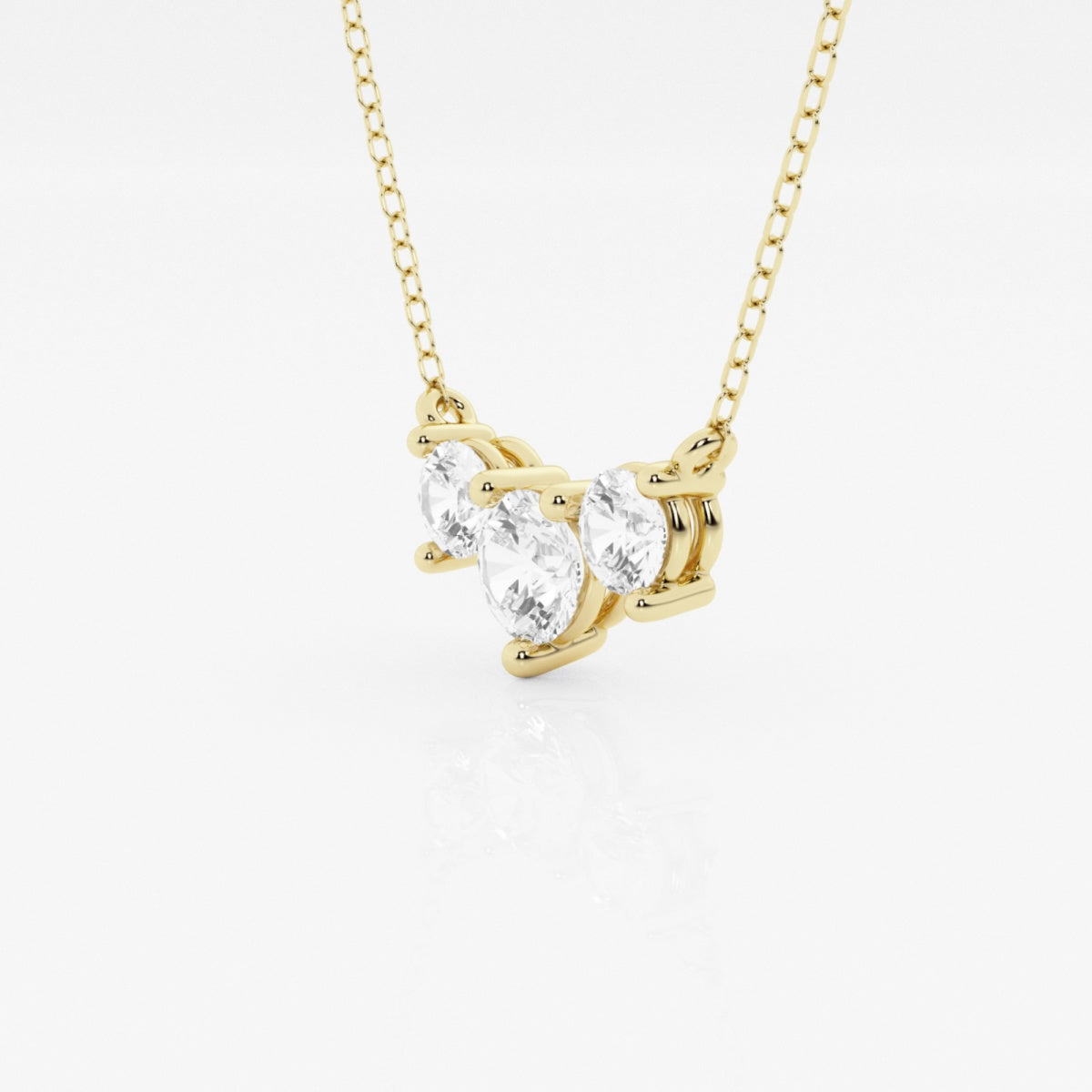 1.0 TCW Round Moissanite Diamond Three Stone Necklace - violetjewels