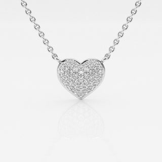 0.25 TCW Round Moissanite Diamond Heart Pendant Necklace - violetjewels