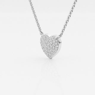 0.25 TCW Round Moissanite Diamond Heart Pendant Necklace - violetjewels
