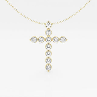 2.0 TCW Round Moissanite Diamond Cross Necklace - violetjewels