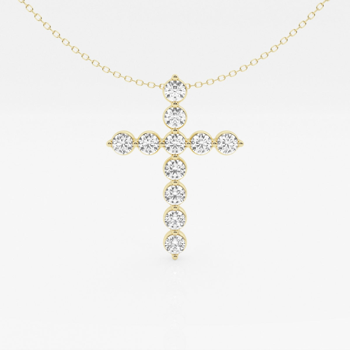 2.0 TCW Round Moissanite Diamond Cross Necklace - violetjewels