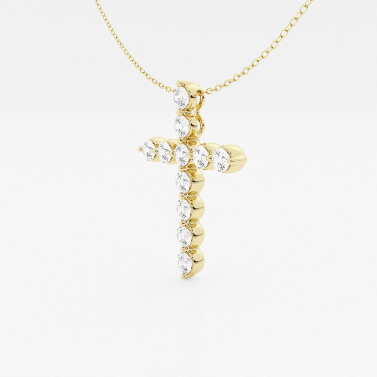 2.0 TCW Round Moissanite Diamond Cross Necklace - violetjewels
