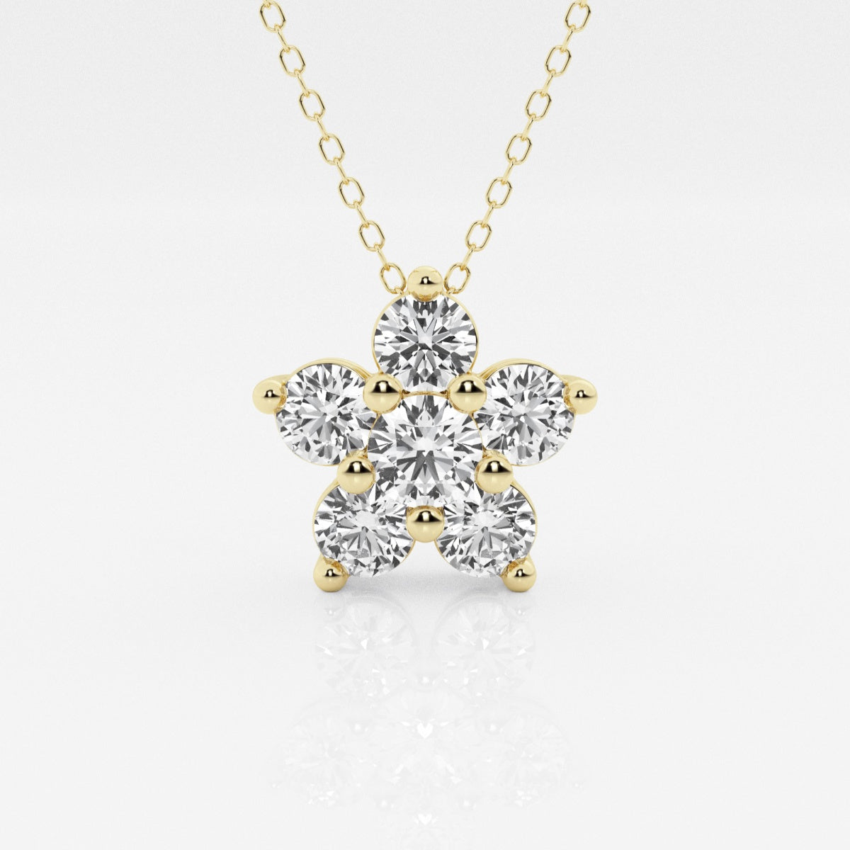 1.50 TCW Round Moissanite Diamond Flower Pendant Necklace - violetjewels