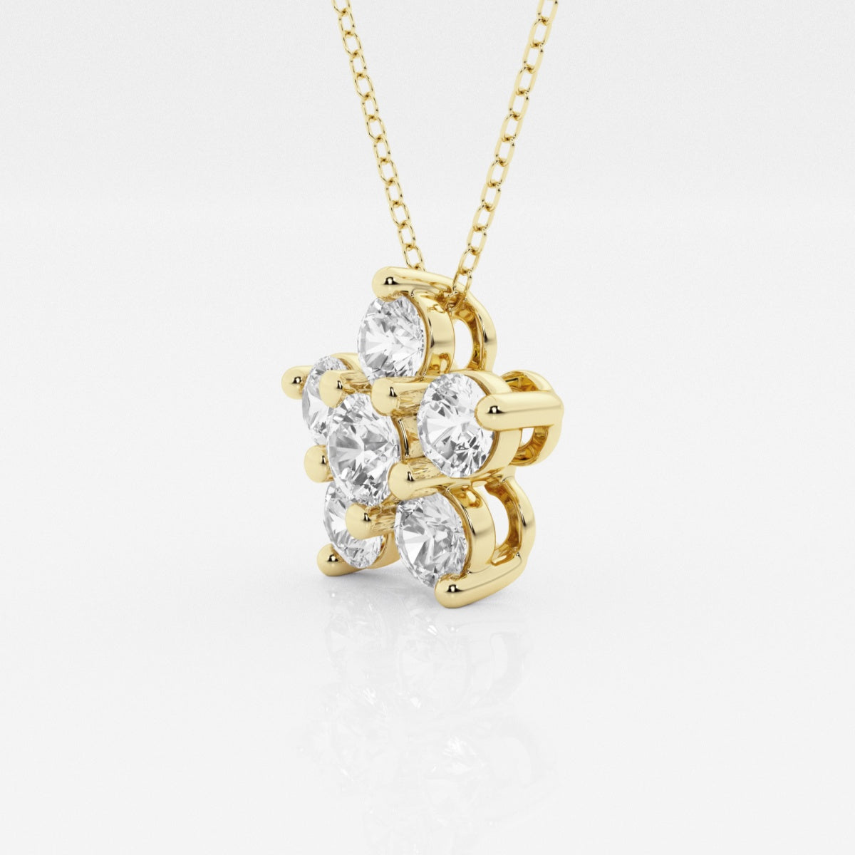 1.50 TCW Round Moissanite Diamond Flower Pendant Necklace - violetjewels