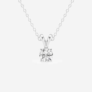 0.50 CT Round Moissanite Diamond Solitaire Necklace - violetjewels