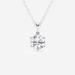 1.0 CT Round Moissanite Diamond Solitaire Necklace - violetjewels