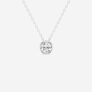 0.50 CT Round Moissanite Diamond Bezel Solitaire Necklace - violetjewels