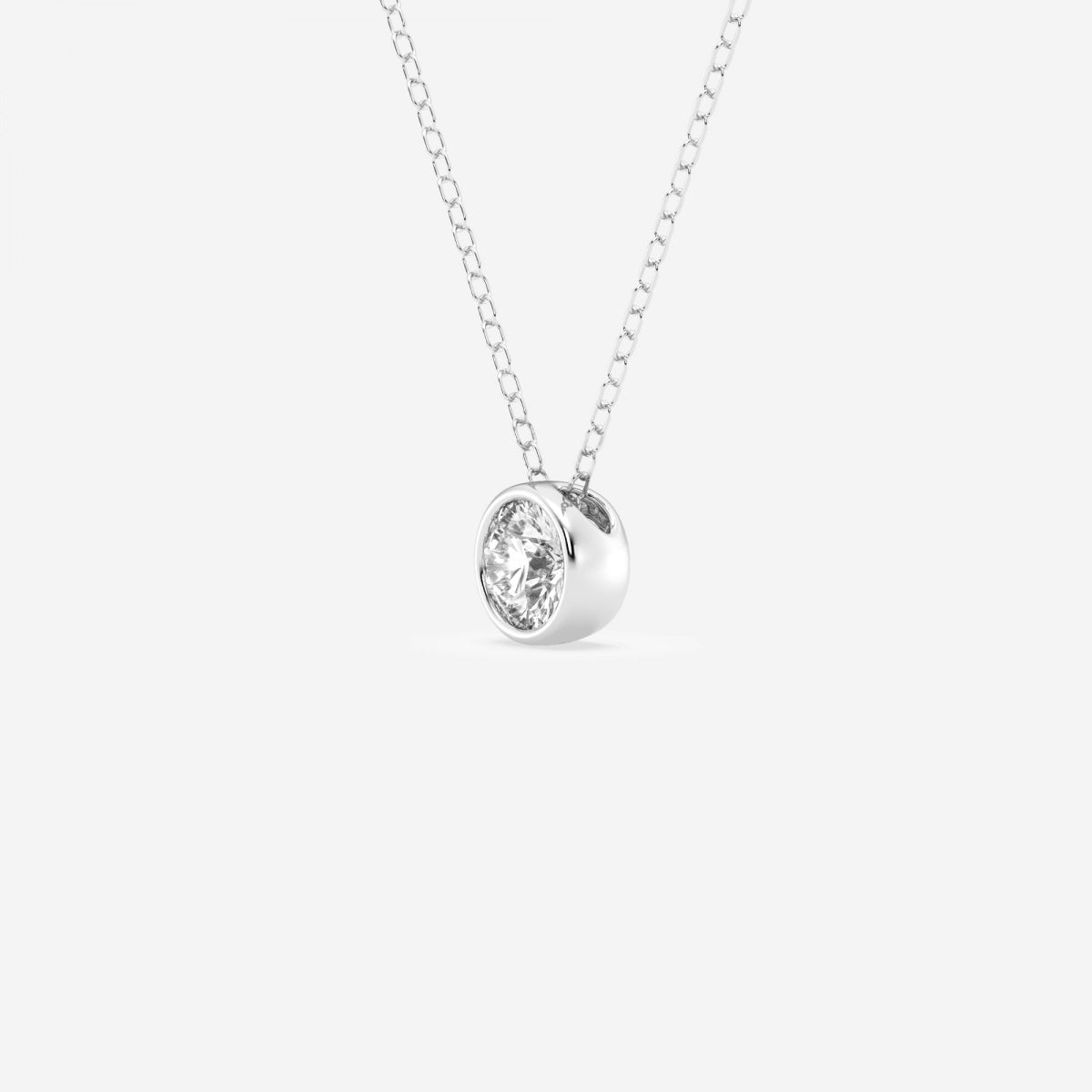 0.50 CT Round Moissanite Diamond Bezel Solitaire Necklace - violetjewels