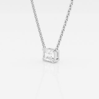 0.50 CT Radiant Moissanite Diamond Solitaire Necklace - violetjewels