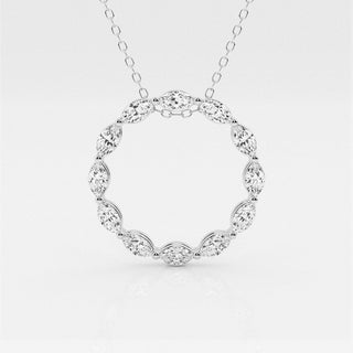 1.01 TCW Maquise Moissanite Diamond Circle Pendent Necklace - violetjewels