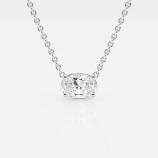 1.0 CT Oval Moissanite Diamond Solitaire Necklace - violetjewels