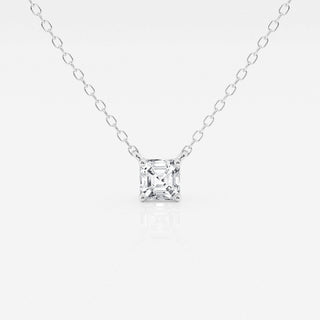 0.50 CT Asscher Moissanite Diamond Solitaire Necklace - violetjewels