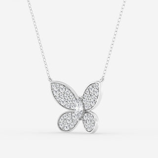 0.24 CT Marquise Moissanite Diamond Butterfly Pendant Necklace - violetjewels