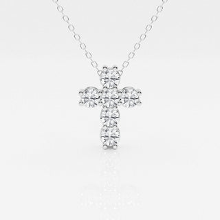 1.01 TCW Round Moissanite Diamond Cross Necklace - violetjewels