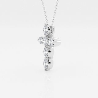 1.0 TCW Round & Oval Moissanite Diamond Cross Necklace - violetjewels