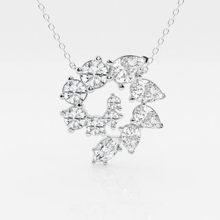 3.6 TCW Round, Marquise & Pear Moissanite Diamond Swirl Necklace - violetjewels