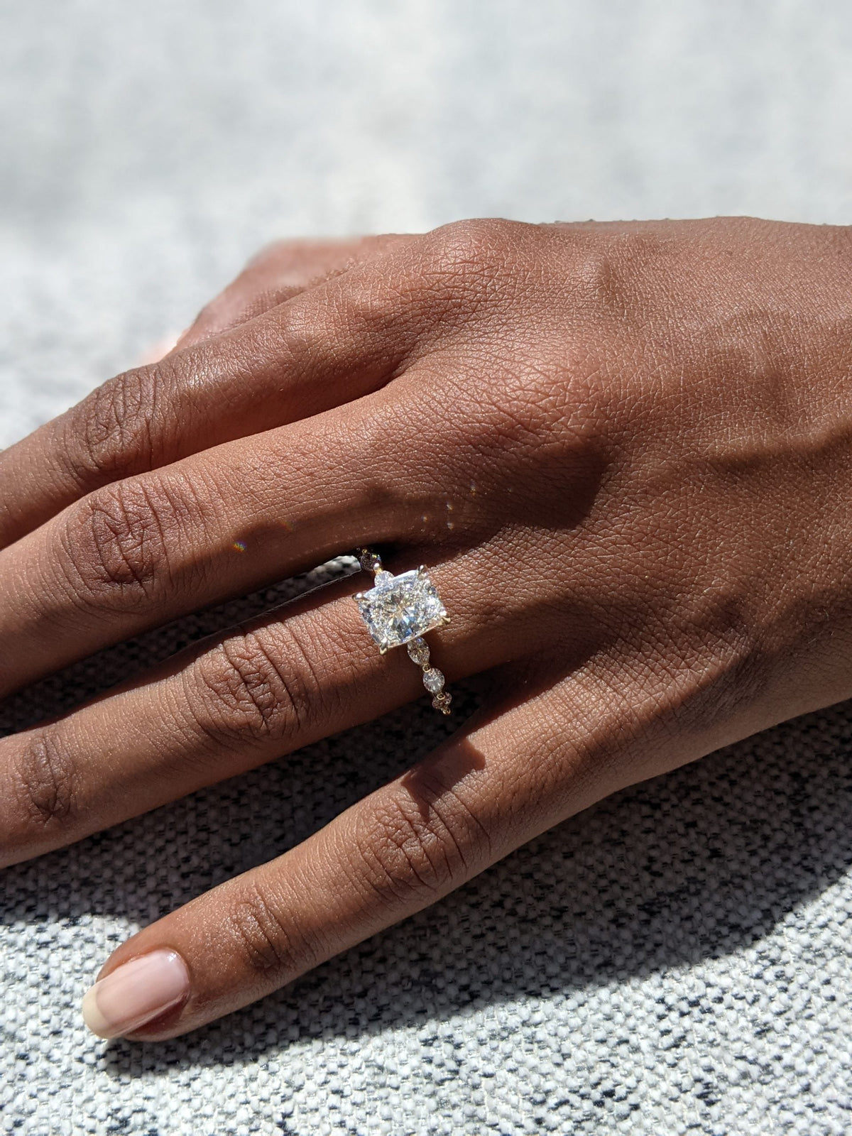 Cushion Diamond Pave Engagement Ring with elegant sparkle and refined craftsmanship