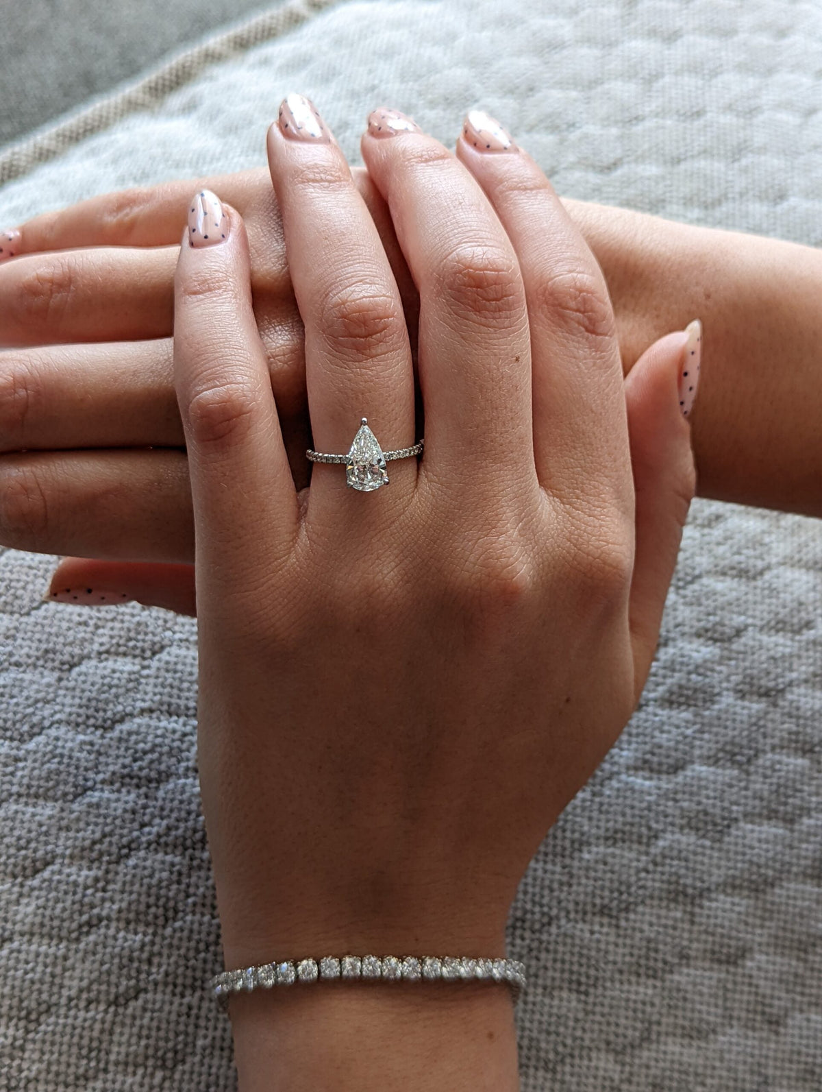 Pear Diamond Pave Style Engagement Ring featuring elegant pear cut and sparkling pave setting