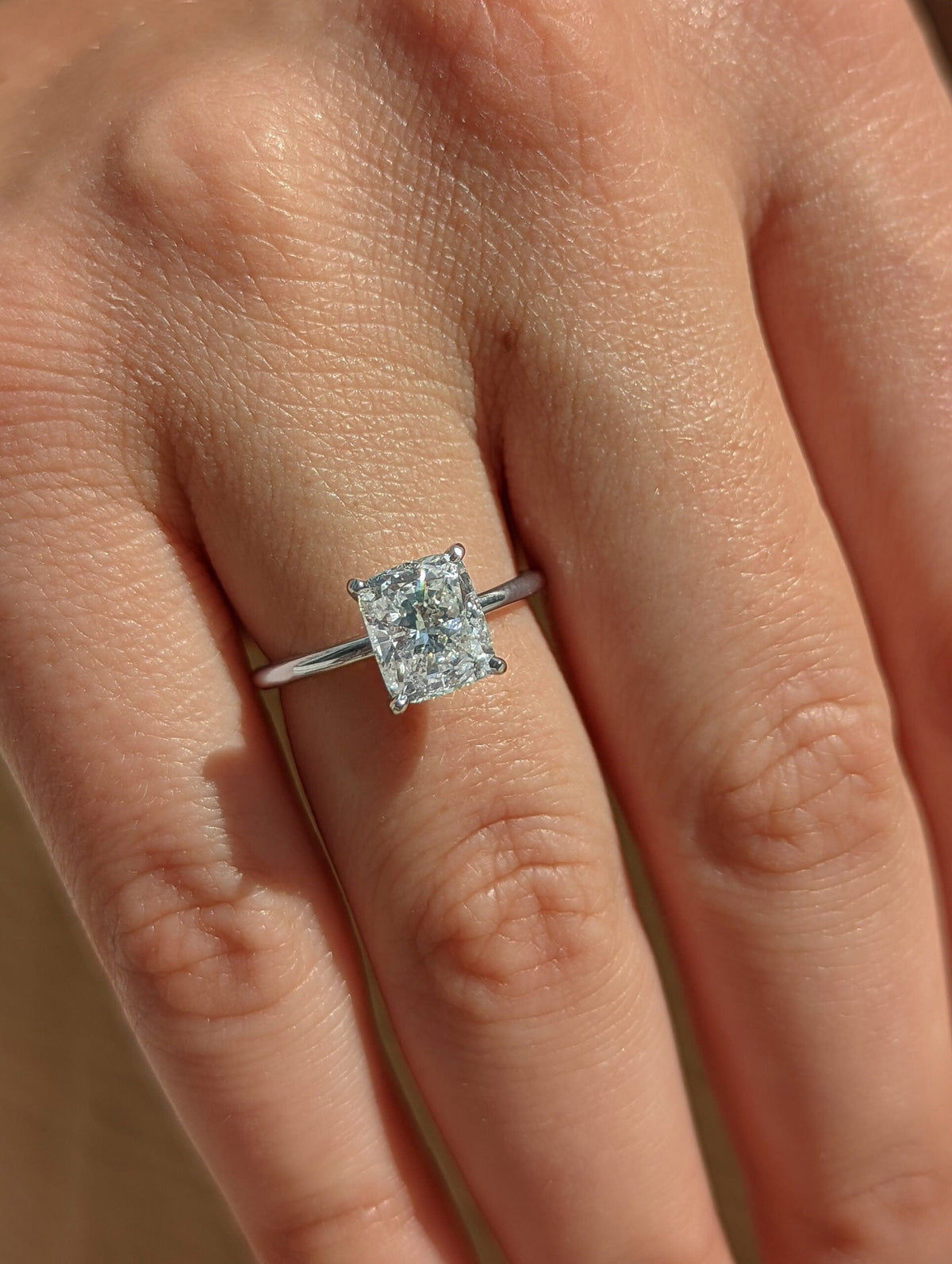 1.81ct Cushion G- VS2 Diamond Solitaire Engagement Ring - violetjewels