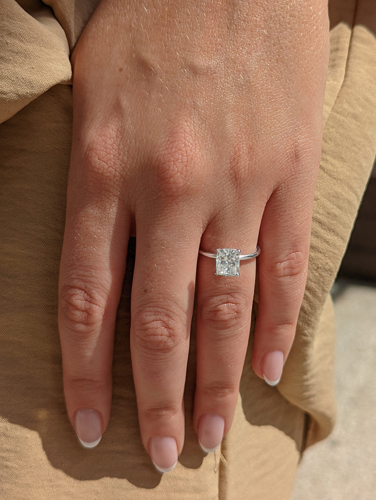 1.81ct Cushion G- VS2 Diamond Solitaire Engagement Ring - violetjewels