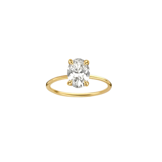1.13-3.50 CT Oval Shaped Lab Grown Diamond Unique Engagement Ring