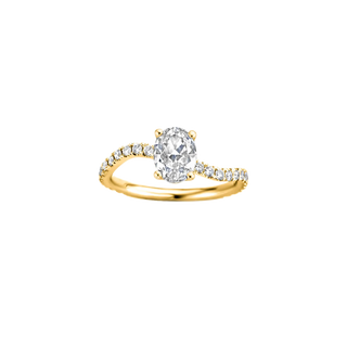 1.10-3.50 CT Oval Shaped Lab Grown Diamond Unique Engagement Ring