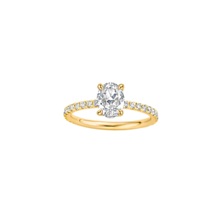 1.20 - 3.20 CT Oval Cut Lab Grown Diamond Pave Style Engagement Ring