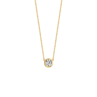 0.60 CT Round Bezel E/VS1 Lab Grown Diamond Necklace
