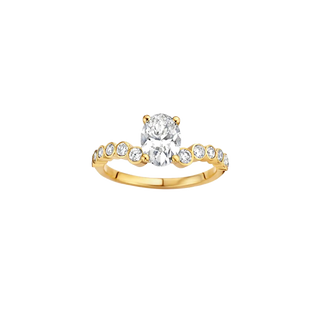 1.20 -3.50  CT Oval Shaped Lab Grown Diamond Bezel Solitaire Engagement Ring