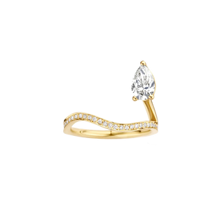 0.75-2.50 CT Pear Shaped Lab Grown Diamond Unique Engagement Ring