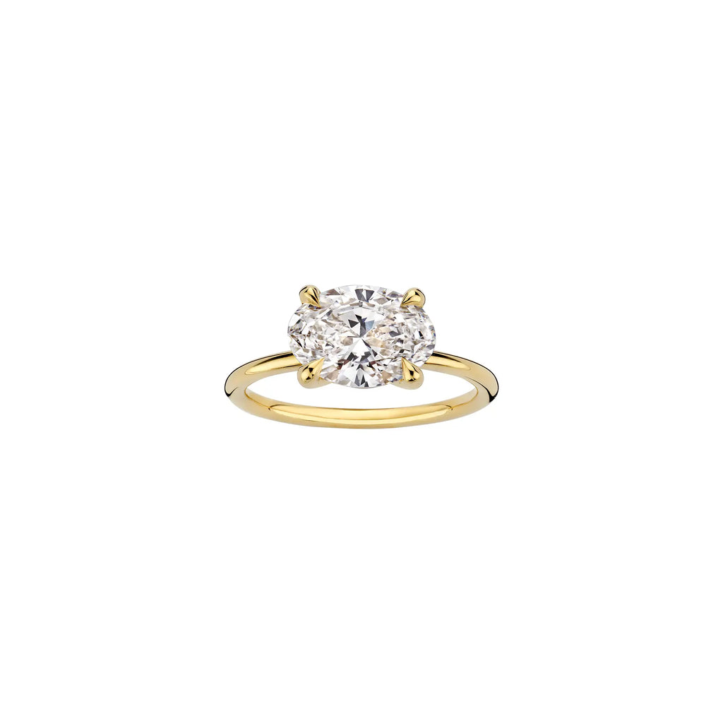 1.0 -3.0 CT East-West Oval Lab Grown Diamond Engagement Ring