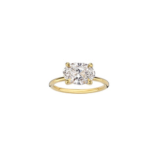 1.0 -3.0 CT East-West Oval Shaped Lab Grown Diamond Engagement Ring