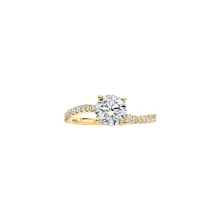 1.10-3.50 CT Round Shaped Lab Grown Diamond Unique Engagement Ring