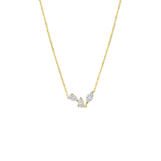 0.48 CT Pear & Marquise Cluster E/VS1 Lab Grown Diamond Necklace