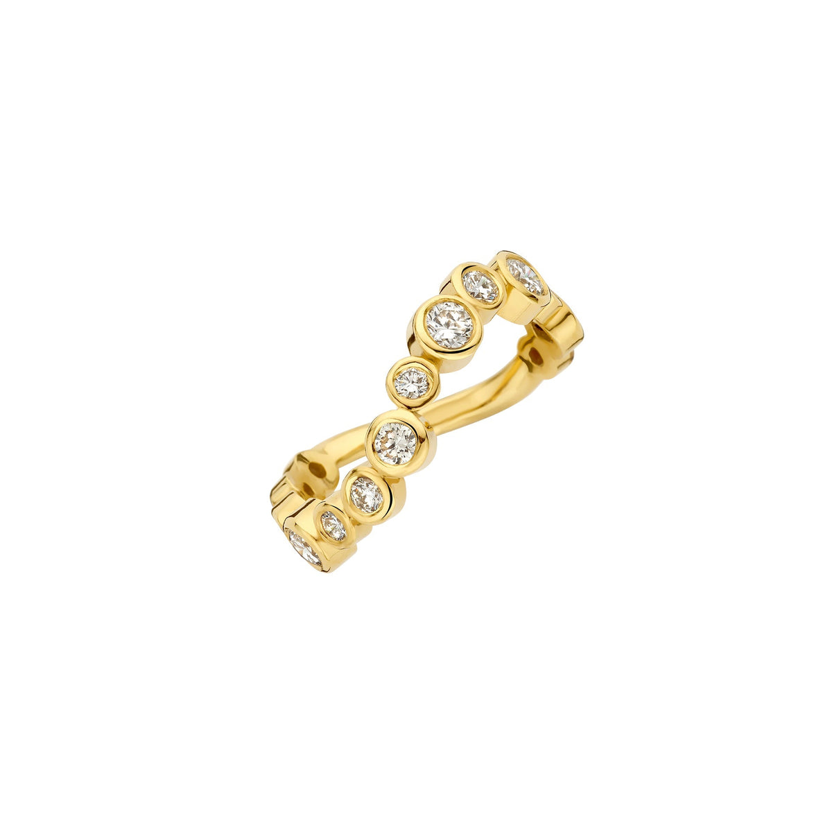 0.40 TCW Round Diamond Bezel Wedding Band