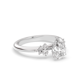 1.5 CT Pear F-VS1 Diamond Cluster Engagement Ring