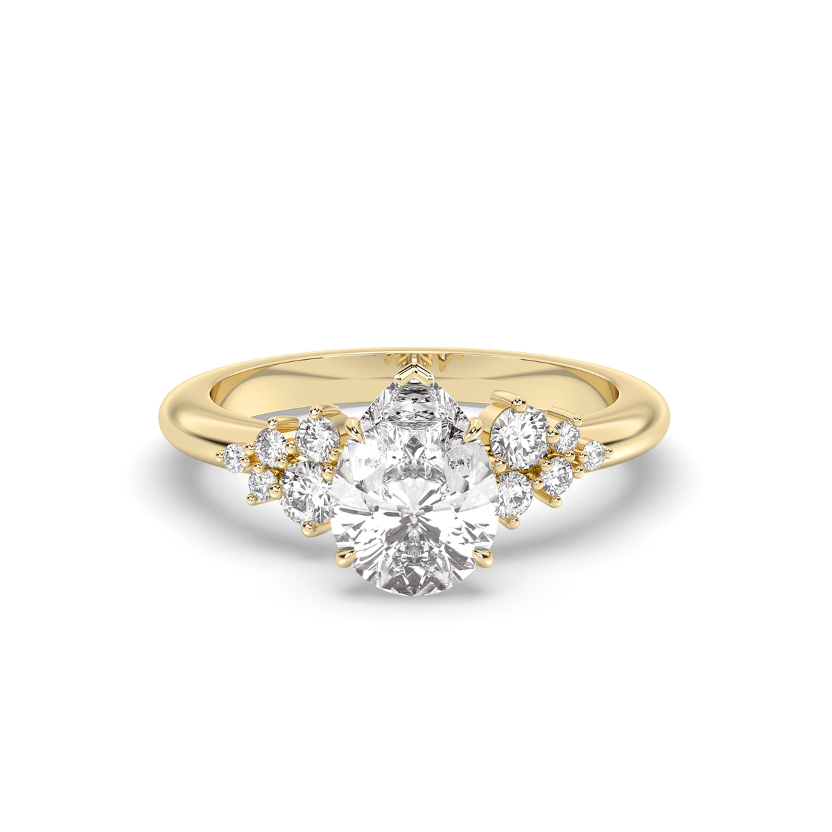 1.0-3.0 CT Pear Lab Grown Diamond Cluster Engagement Ring