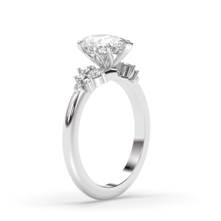 1.5 CT Pear F-VS1 Diamond Cluster Engagement Ring