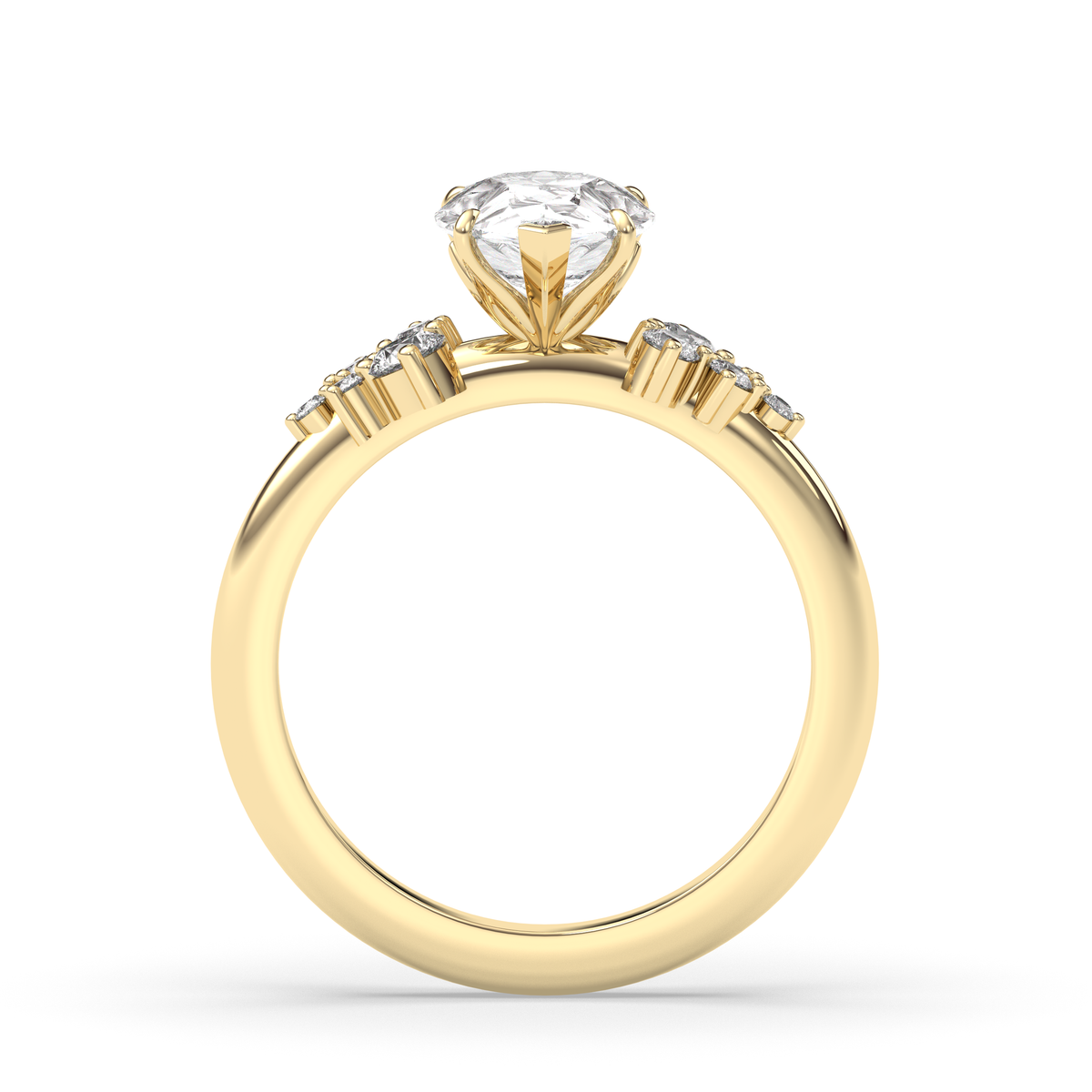 1.0-3.0 CT Pear Lab Grown Diamond Cluster Engagement Ring