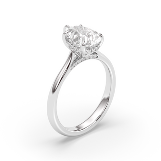 1.0 CT Pear E-VVS1 Diamond Hidden Halo Engagement Ring