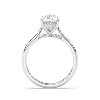 1.0 CT Pear E-VVS1 Diamond Hidden Halo Engagement Ring